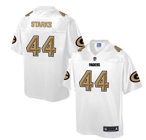 Men's Game James Starks Nike Jersey White - #44 Pro Line Fashion NFL Green Bay Packers